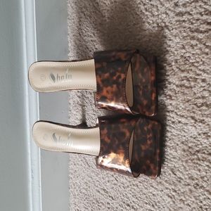 Tortoise Heeled Mules